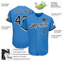 Load image into Gallery viewer, Custom Powder Blue Black-White Authentic Baseball Jersey