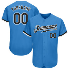 Load image into Gallery viewer, Custom Powder Blue Black-White Authentic Baseball Jersey