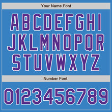 Load image into Gallery viewer, Custom Powder Blue Purple-White Authentic Baseball Jersey