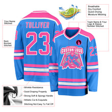 Load image into Gallery viewer, Custom Powder Blue Pink-White Hockey Jersey