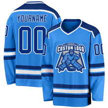 Load image into Gallery viewer, Custom Powder Blue Royal-White Hockey Jersey