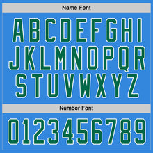 Load image into Gallery viewer, Custom Powder Blue Kelly Green-White Hockey Jersey