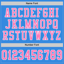Load image into Gallery viewer, Custom Powder Blue Pink-White Mesh Authentic Football Jersey