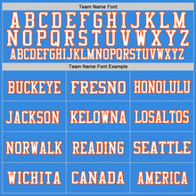 Load image into Gallery viewer, Custom Powder Blue Orange-White Mesh Authentic Football Jersey