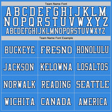 Load image into Gallery viewer, Custom Powder Blue Navy-White Mesh Authentic Football Jersey