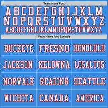 Load image into Gallery viewer, Custom Powder Blue Red-White Mesh Authentic Football Jersey