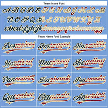 Load image into Gallery viewer, Custom Powder Blue Vintage USA Flag-Cream Authentic Baseball Jersey