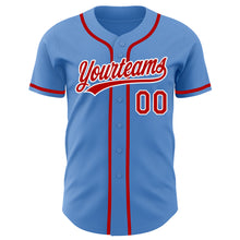 Load image into Gallery viewer, Custom Powder Blue Red-White Authentic Baseball Jersey
