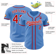 Load image into Gallery viewer, Custom Powder Blue Red-White Authentic Baseball Jersey