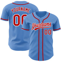 Load image into Gallery viewer, Custom Powder Blue Red-White Authentic Baseball Jersey