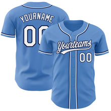 Load image into Gallery viewer, Custom Powder Blue White-Navy Authentic Baseball Jersey