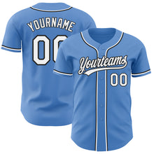 Load image into Gallery viewer, Custom Powder Blue White-Black Authentic Baseball Jersey