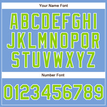 Load image into Gallery viewer, Custom Powder Blue Neon Green-White Authentic Baseball Jersey