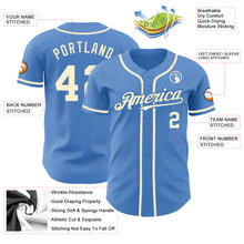 Load image into Gallery viewer, Custom Powder Blue Cream Authentic Baseball Jersey