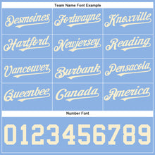 Load image into Gallery viewer, Custom Powder Blue Cream Authentic Baseball Jersey