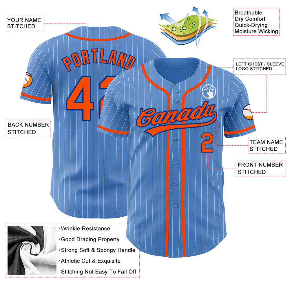 Custom Orange Royal-White Personalized Side Two-Tone Design Authentic Baseball Jersey