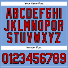 Load image into Gallery viewer, Custom Powder Blue Red Pinstripe Black Authentic Baseball Jersey