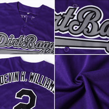 Load image into Gallery viewer, Custom Purple Light Blue-Pink Authentic Baseball Jersey