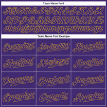 Load image into Gallery viewer, Custom Purple Purple-Old Gold Authentic Baseball Jersey