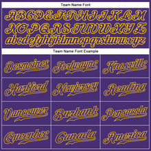Load image into Gallery viewer, Custom Purple Purple-Gold Authentic Baseball Jersey