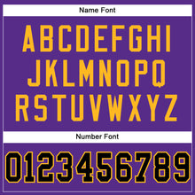 Load image into Gallery viewer, Custom Purple Black-Gold Mesh Authentic Football Jersey