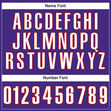 Load image into Gallery viewer, Custom Purple White-Red Mesh Authentic Football Jersey