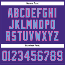 Load image into Gallery viewer, Custom Purple Light Blue-Pink Mesh Authentic Football Jersey