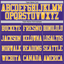Load image into Gallery viewer, Custom Purple Aqua-Gold Mesh Authentic Football Jersey
