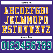 Load image into Gallery viewer, Custom Purple Aqua-Gold Mesh Authentic Football Jersey