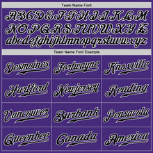 Load image into Gallery viewer, Custom Purple Black-White Authentic Baseball Jersey