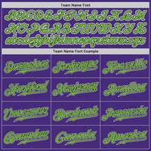 Load image into Gallery viewer, Custom Purple Neon Green-White Authentic Baseball Jersey