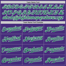 Load image into Gallery viewer, Custom Purple Kelly Green-White Authentic Baseball Jersey