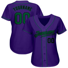 Load image into Gallery viewer, Custom Purple Kelly Green-Black Authentic Baseball Jersey