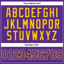 Load image into Gallery viewer, Custom Purple Purple-Gold Authentic Sleeveless Baseball Jersey