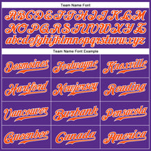 Load image into Gallery viewer, Custom Purple Orange-White Authentic Sleeveless Baseball Jersey