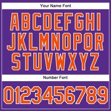 Load image into Gallery viewer, Custom Purple Orange-White Authentic Sleeveless Baseball Jersey