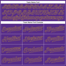 Load image into Gallery viewer, Custom Purple Purple-Old Gold Authentic Sleeveless Baseball Jersey
