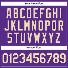 Load image into Gallery viewer, Custom Purple Cream-Gold Authentic Sleeveless Baseball Jersey