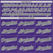 Load image into Gallery viewer, Custom Purple Gray-Black Authentic Baseball Jersey