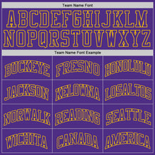 Load image into Gallery viewer, Custom Purple Purple-Gold Authentic Throwback Basketball Jersey