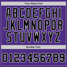 Load image into Gallery viewer, Custom Purple Black-White Authentic Throwback Basketball Jersey