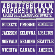 Load image into Gallery viewer, Custom Purple White-Gray Mesh Authentic Throwback Football Jersey