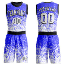 Load image into Gallery viewer, Custom Purple White-Black Round Neck Sublimation Basketball Suit Jersey