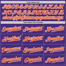 Load image into Gallery viewer, Custom Purple Orange-White Authentic Baseball Jersey