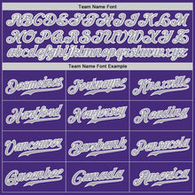 Load image into Gallery viewer, Custom Purple Gray-White Authentic Baseball Jersey