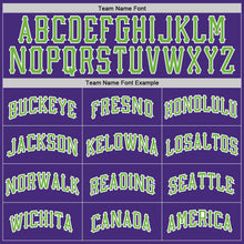 Load image into Gallery viewer, Custom Purple Neon Green-White Authentic Baseball Jersey