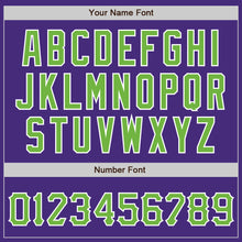 Load image into Gallery viewer, Custom Purple Neon Green-White Authentic Baseball Jersey