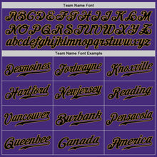 Load image into Gallery viewer, Custom Purple Black-Old Gold Authentic Baseball Jersey