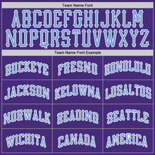 Load image into Gallery viewer, Custom Purple Light Blue-White Authentic Baseball Jersey