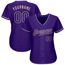 Load image into Gallery viewer, Custom Purple Purple-Cream Authentic Baseball Jersey